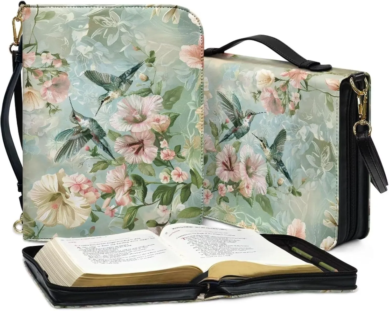 Bible Covers Leather Bible Organizer Case Bible Book Carrier Bag With Zipper Christian Gifts for Women