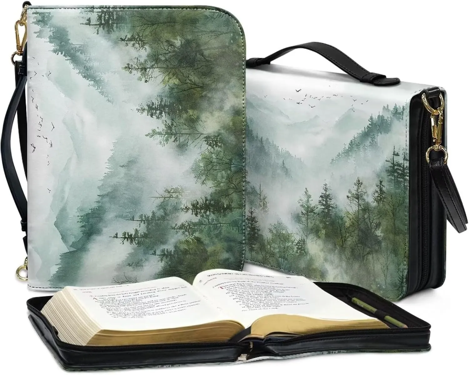 Bible Covers Leather Bible Organizer Case Bible Book Carrier Bag With Zipper Christian Gifts for Women
