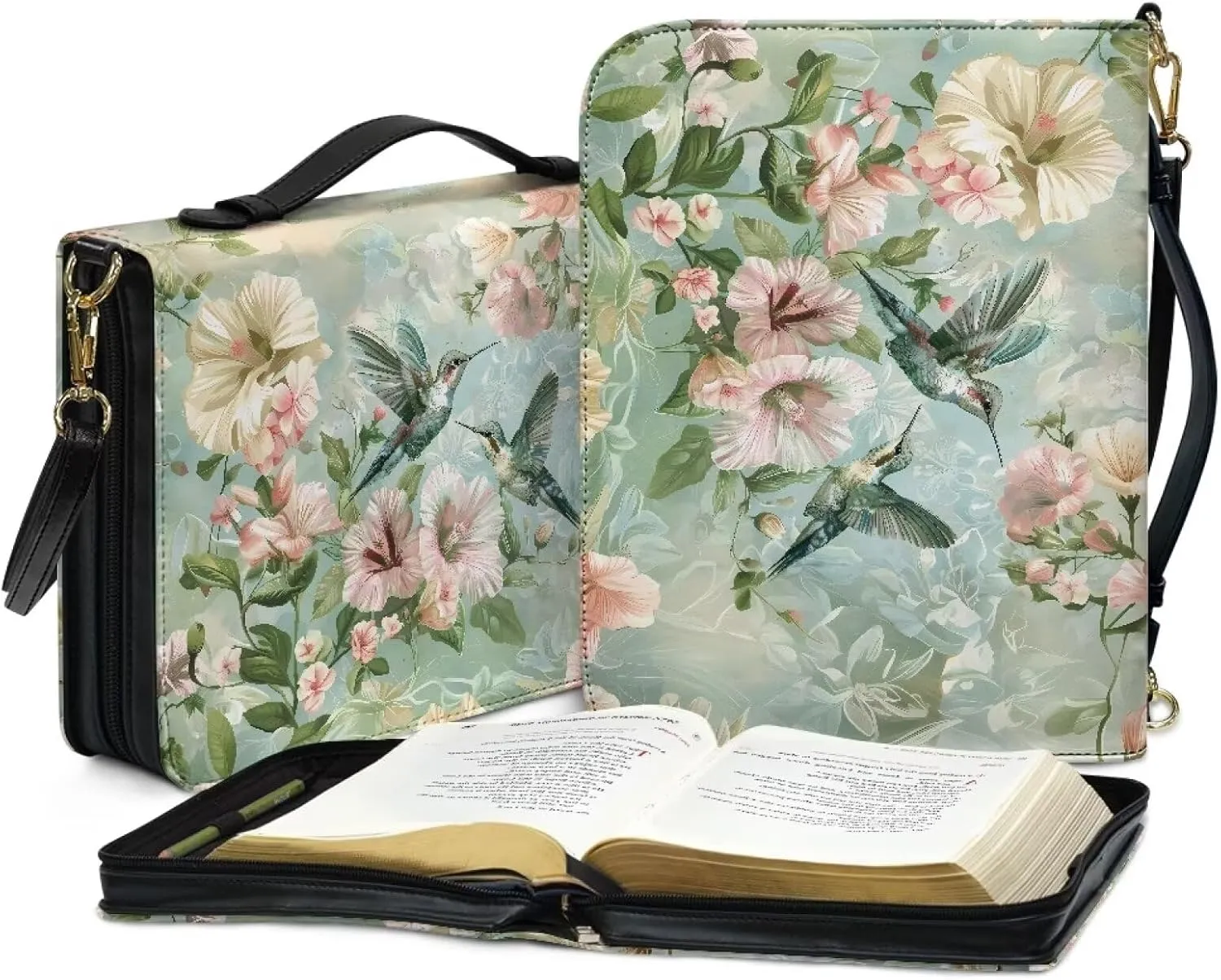 Bible Covers Leather Bible Organizer Case Bible Book Carrier Bag With Zipper Christian Gifts for Women