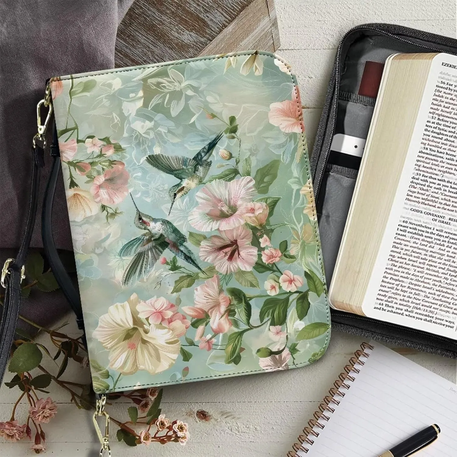 Bible Covers Leather Bible Organizer Case Bible Book Carrier Bag With Zipper Christian Gifts for Women