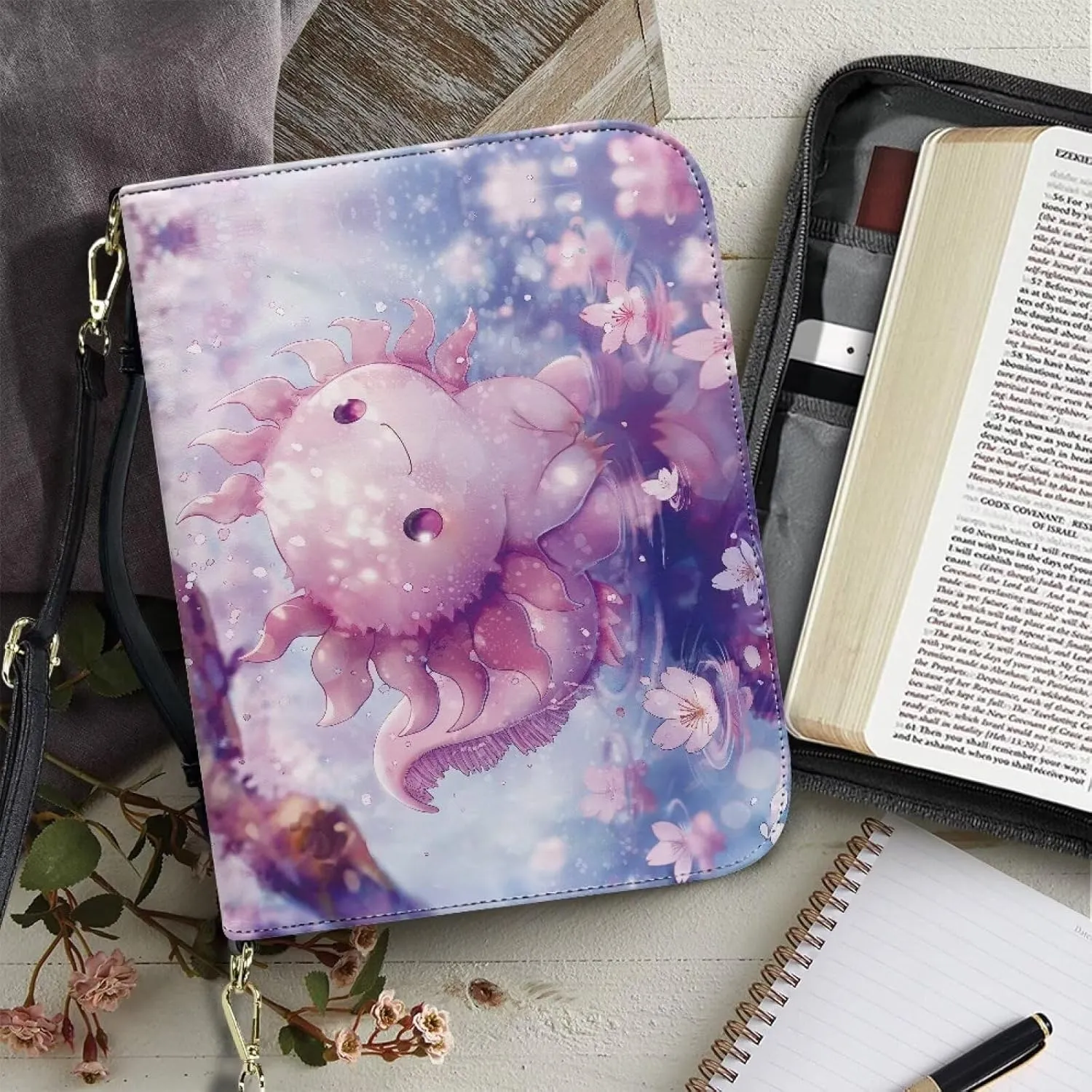 Bible Covers Leather Bible Organizer Case Bible Book Carrier Bag With Zipper Christian Gifts for Women