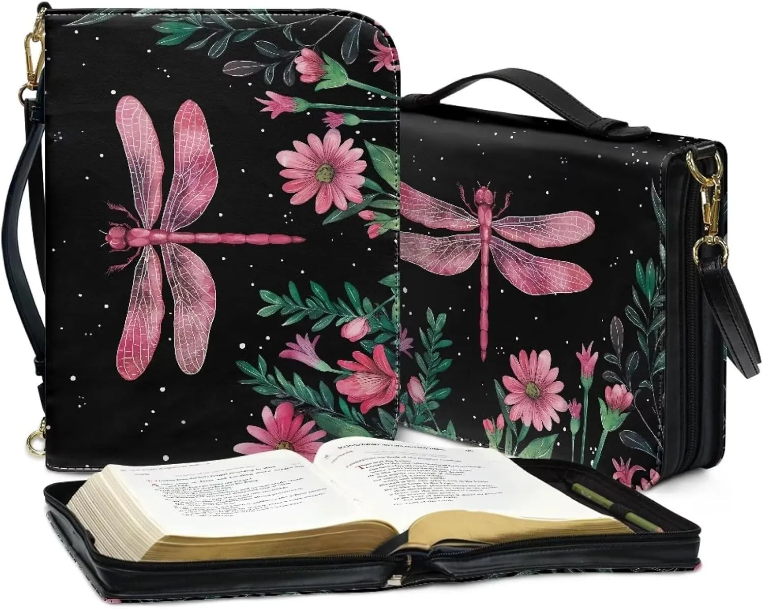 Bible Covers Leather Bible Organizer Case Bible Book Carrier Bag With Zipper Christian Gifts for Women