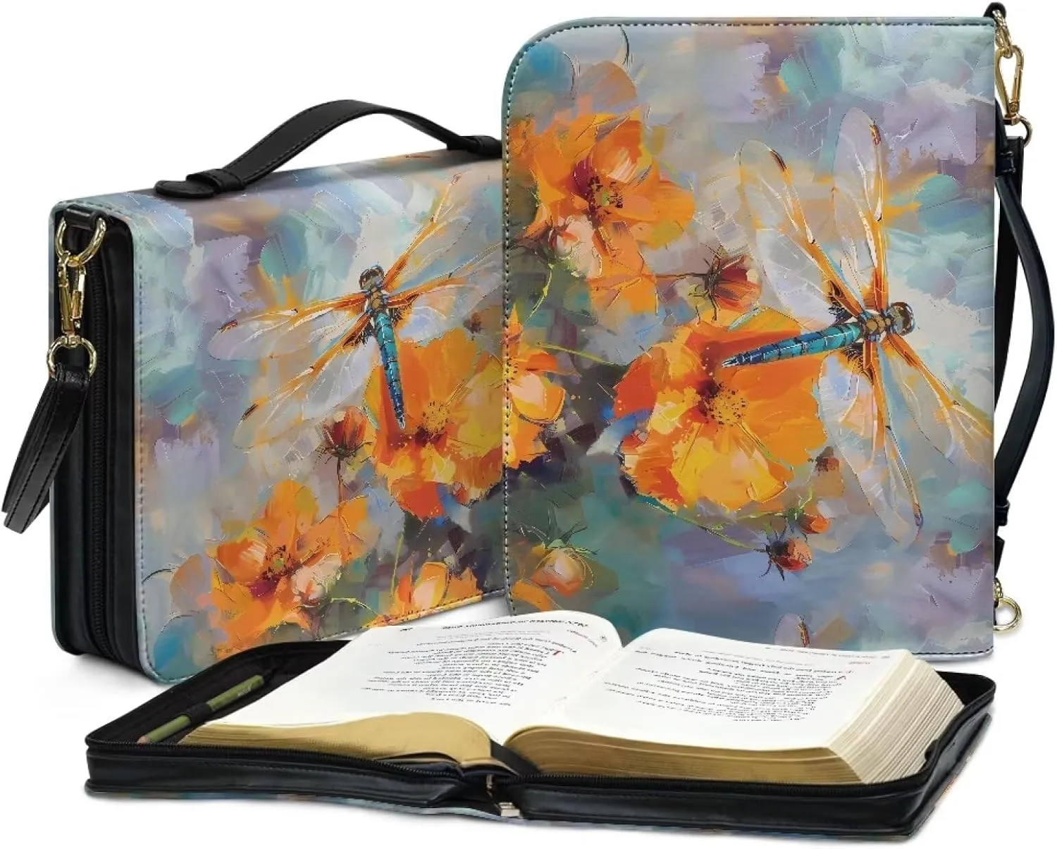 Bible Covers Leather Bible Organizer Case Bible Book Carrier Bag With Zipper Christian Gifts for Women