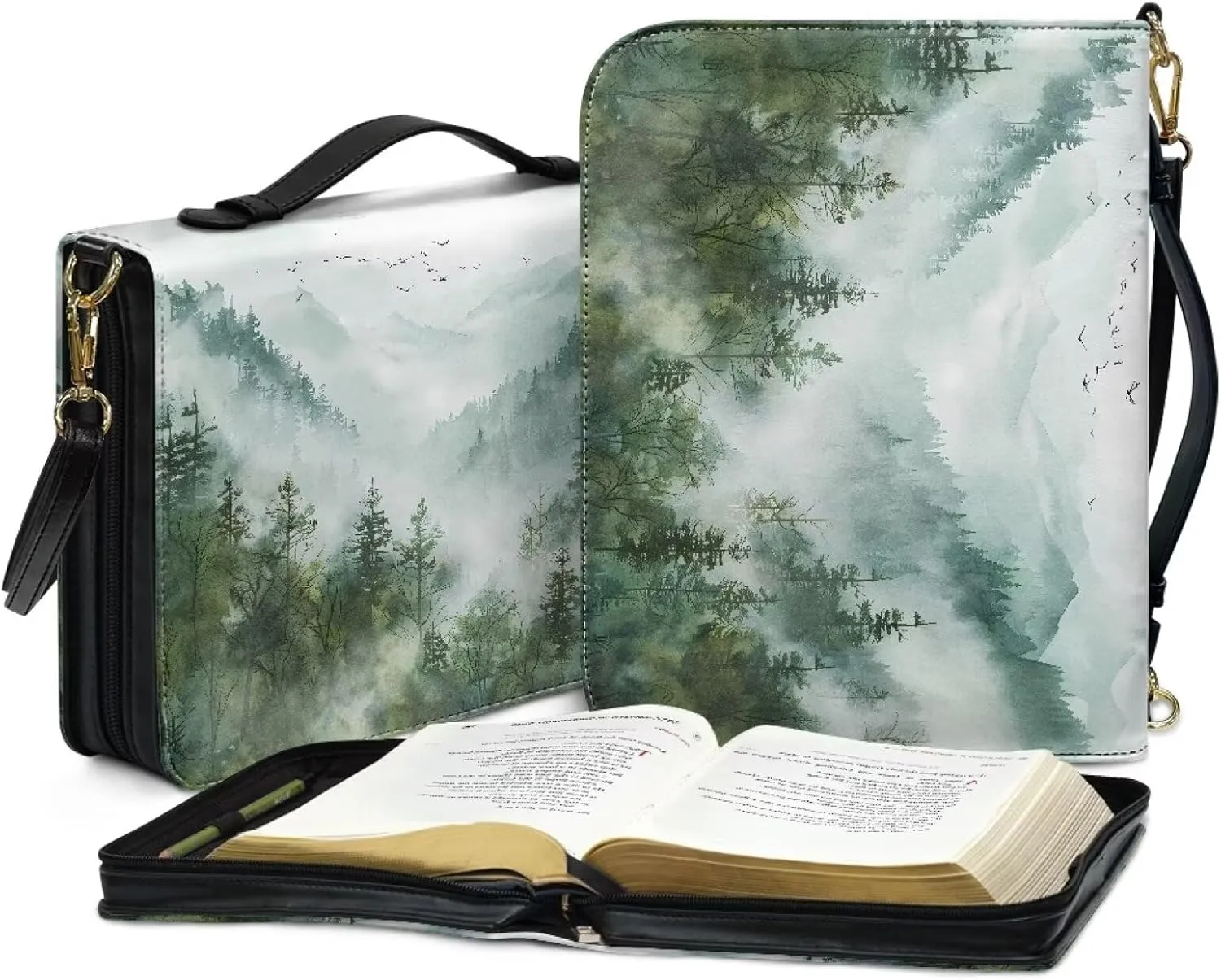 Bible Covers Leather Bible Organizer Case Bible Book Carrier Bag With Zipper Christian Gifts for Women