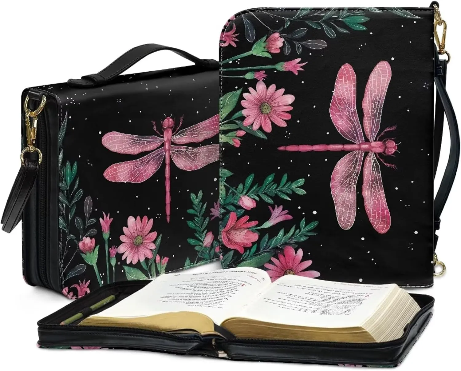 Bible Covers Leather Bible Organizer Case Bible Book Carrier Bag With Zipper Christian Gifts for Women
