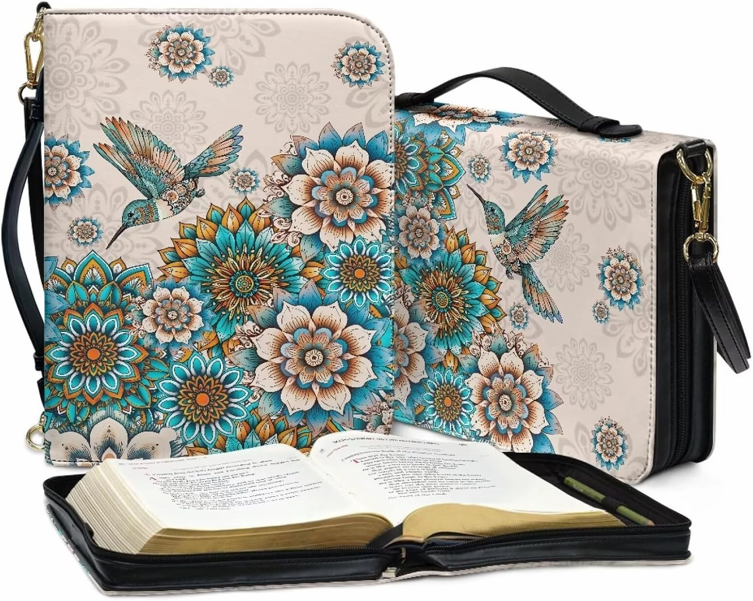 Bible Covers for Women Bible Holder Case Waterproof Bible Protector PU Leather Bible Organizer Bag