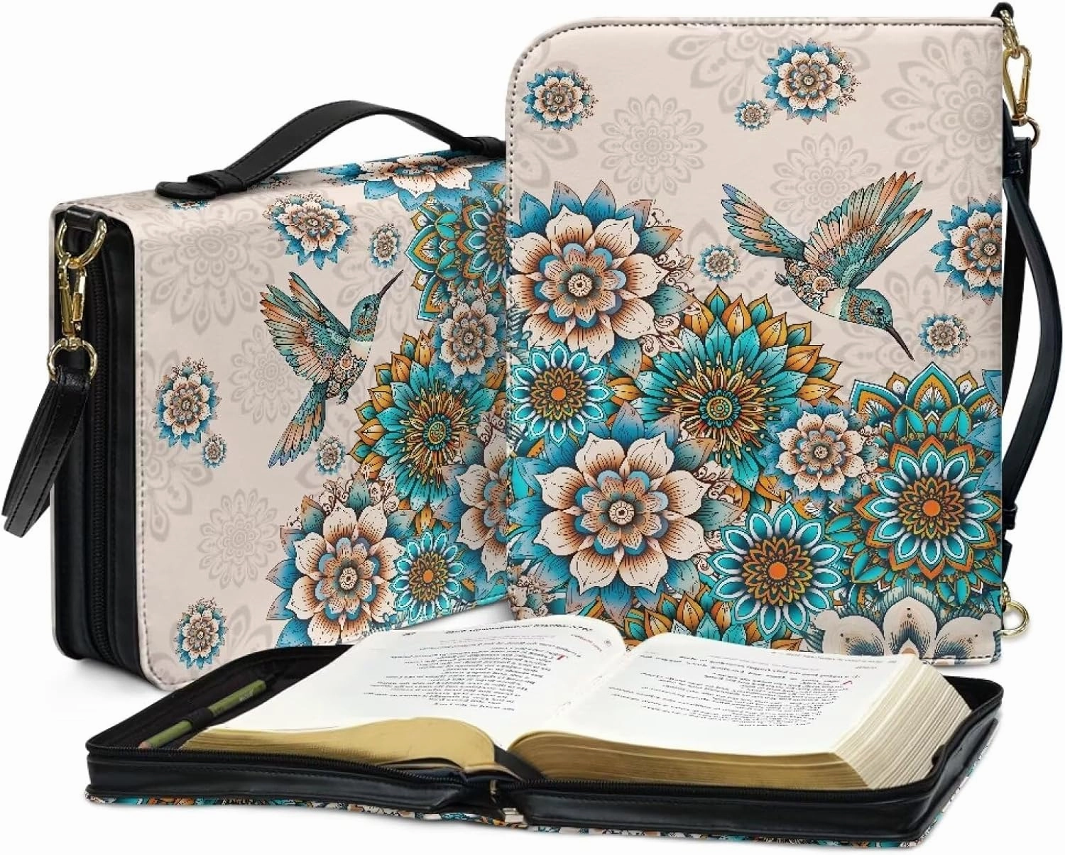 Bible Covers for Women Bible Holder Case Waterproof Bible Protector PU Leather Bible Organizer Bag