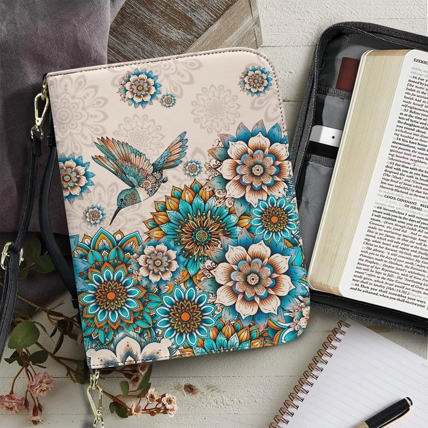 Bible Covers for Women Bible Holder Case Waterproof Bible Protector PU Leather Bible Organizer Bag