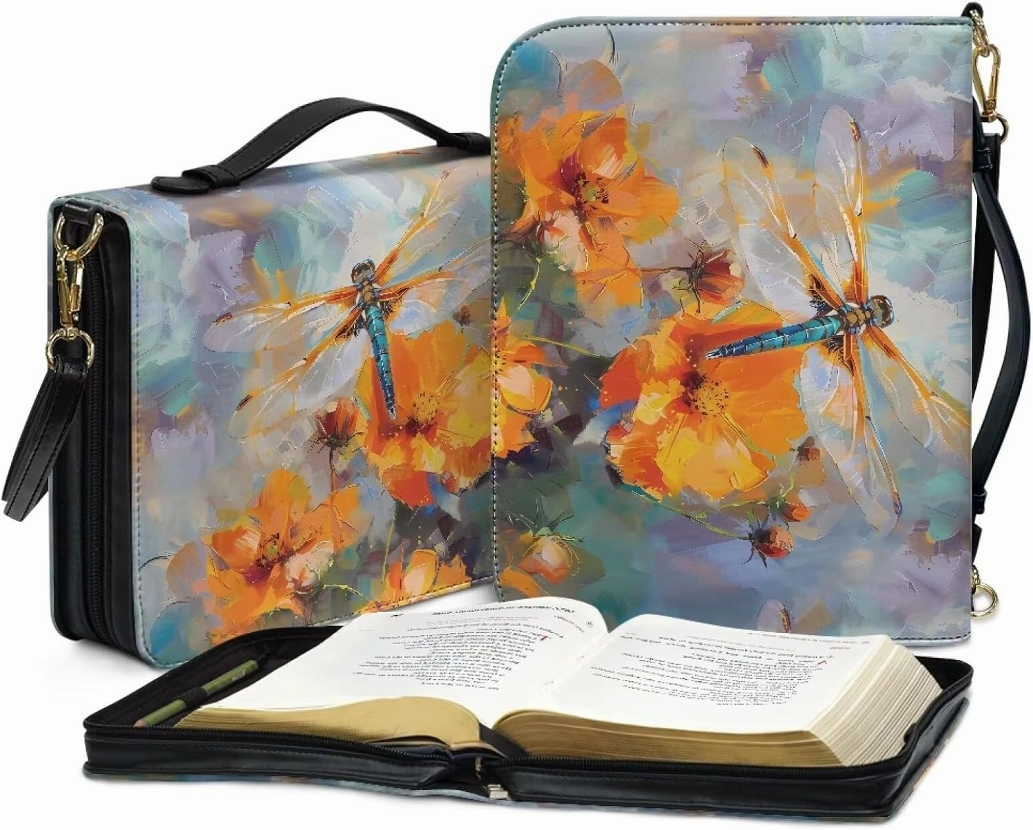 Bible Covers Leather Bible Organizer Case Bible Book Carrier Bag With Zipper Christian Gifts for Women