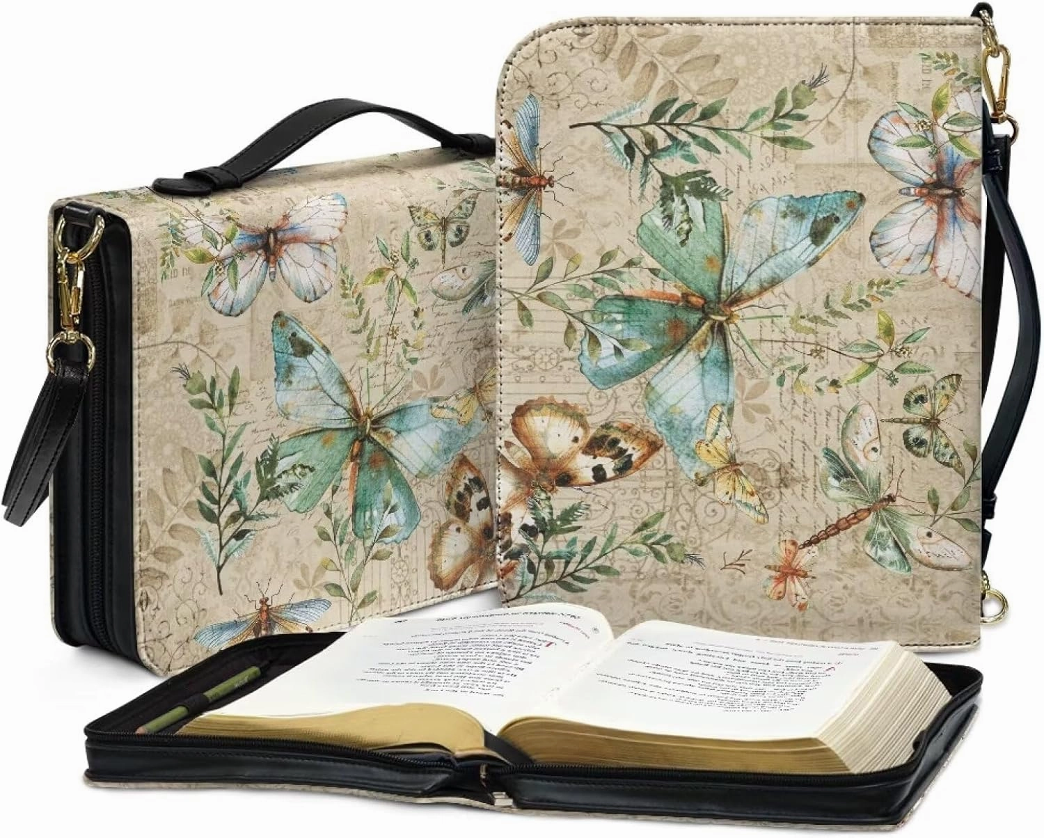 Bible Covers Leather Bible Organizer Case Bible Book Carrier Bag With Zipper Christian Gifts for Women