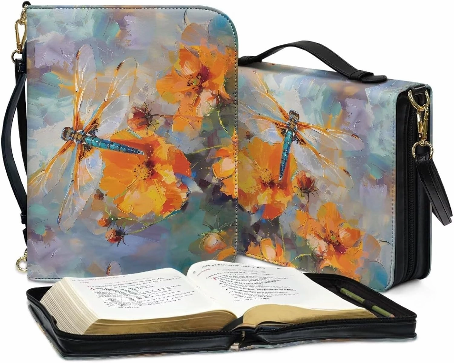 Bible Covers Leather Bible Organizer Case Bible Book Carrier Bag With Zipper Christian Gifts for Women