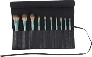 Bird&Fish Makeup Brush Case Travel, makeup brush case roll up,brush holder makeup,Holder Organizer Brushes Pouch Cosmetic Bag for Travel，Rolling Bag Storage Case PU Leather