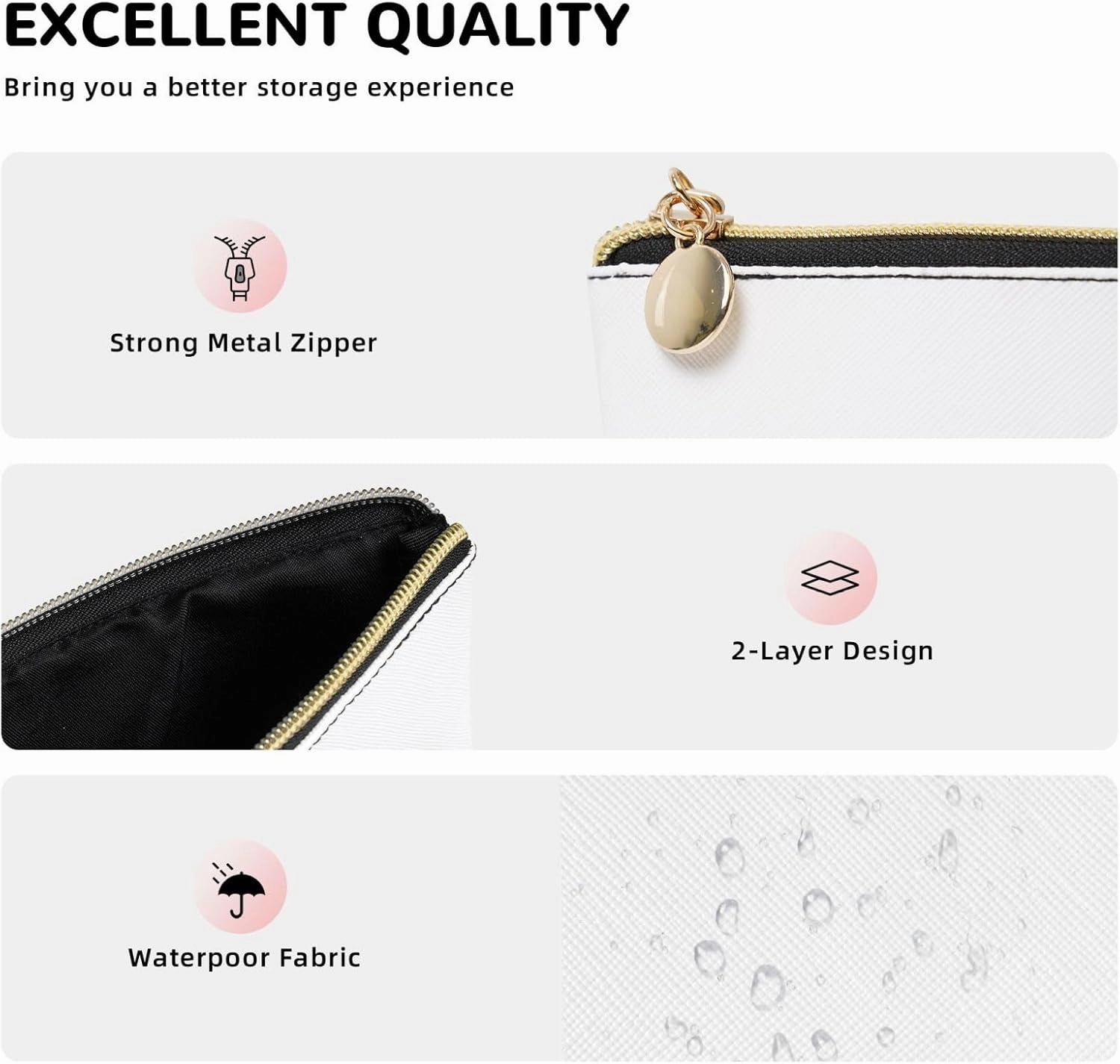 Black and Gold Swirl liquid ink marble Cosmetic Bag Travel Makeup Bag Organizer Toiletry Bag with Zipper Storage Pouch Coin Purse Brushes for Women Girls Gifts