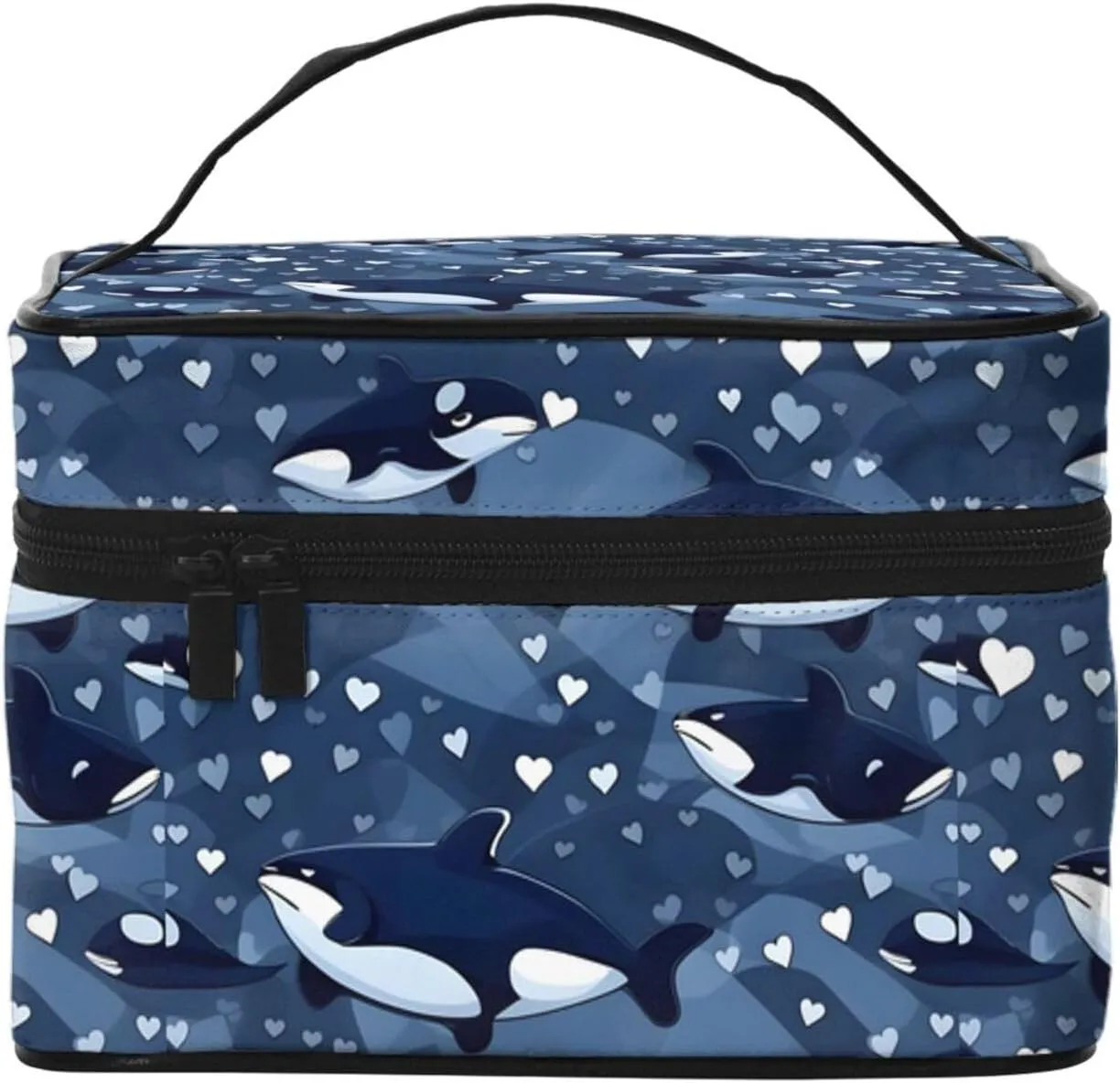 Blue Killer Whale Stylish And Practical An Indispensable Travel Cosmetic Bag With Extra Large Capacity Compartments And Zipper Closure Water Proof