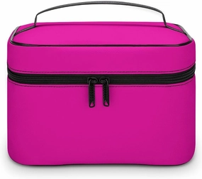 Bright Pink Or Choose Your Color Cosmetic Bag, Travel Portable Makeup Bag for Purse Pouch Beauty Zipper Organizer Toiletry Bag for Women