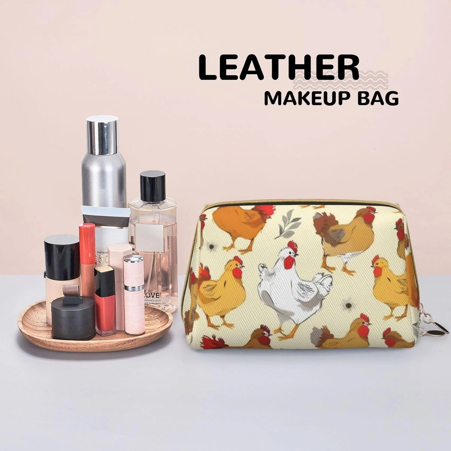 Brood Of Chickens Toiletry Pouch, Travel-Friendly Makeup Organizer For Makeup Brushes, Lipsticks