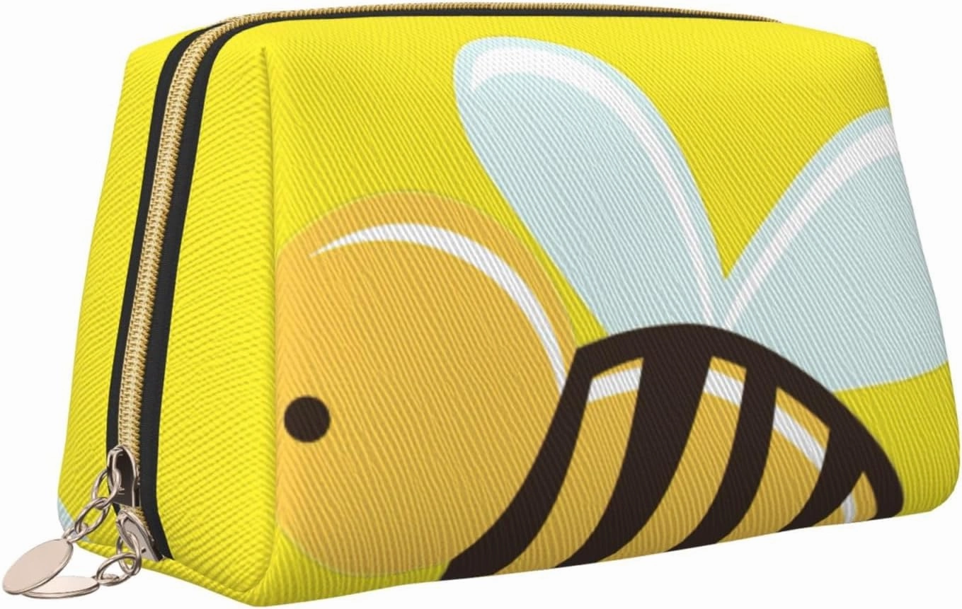 Cartoon Bee Toiletry Pouch, Travel-Friendly Makeup Organizer For Makeup Brushes, Lipsticks