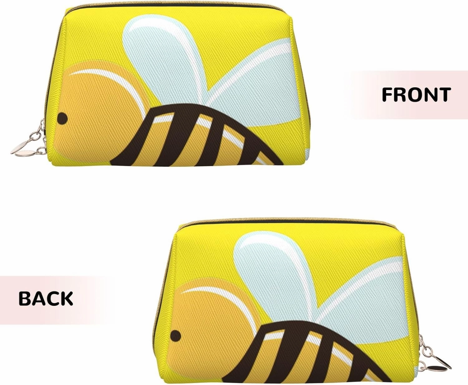 Cartoon Bee Toiletry Pouch, Travel-Friendly Makeup Organizer For Makeup Brushes, Lipsticks