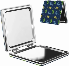Cartoon Lizard Tropical Women Mini Cosmetic Mirror Folding Portable Pocket Makeup Mirror