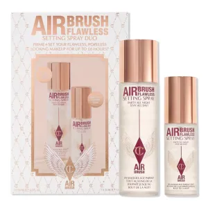 Charlotte Tilbury Airbrush Flawless Setting Spray Duo – 1 Full Size   1 Travel Size (Limited Edition)