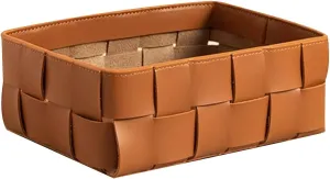 Chic Makeup Holder Delicate Skincare Makeup Organizer and Palette Organizer with Leather for Bathroom Brushes Lipsticks Skincare Toner Gift Simple Cosmetic Cases (Color : Pink) (Brown)