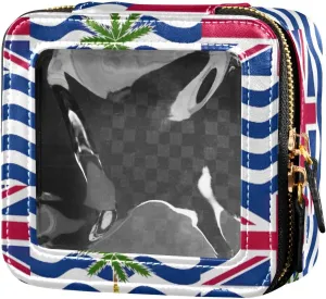 CHIFIGNO Flag British Indian Ocean Territory Bag Makeup, Clear Cosmetic Bag, Travel Makeup Pouch for Women, Make Up Travel Bag Organizer