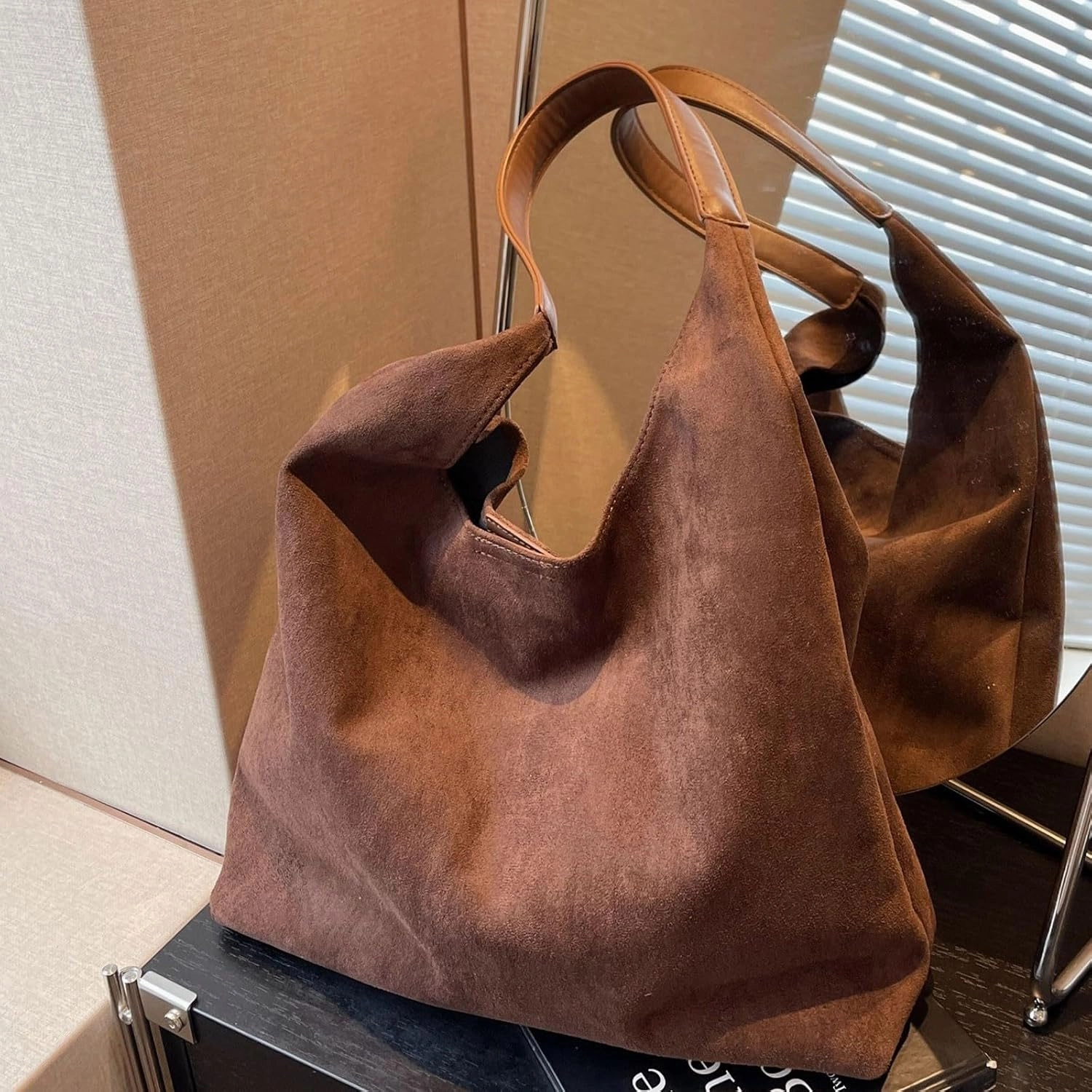 Classic Flock Tote Bag for Women Suede Durable Handbag Fashion Soft Large Space Capacity Shoulder Bags