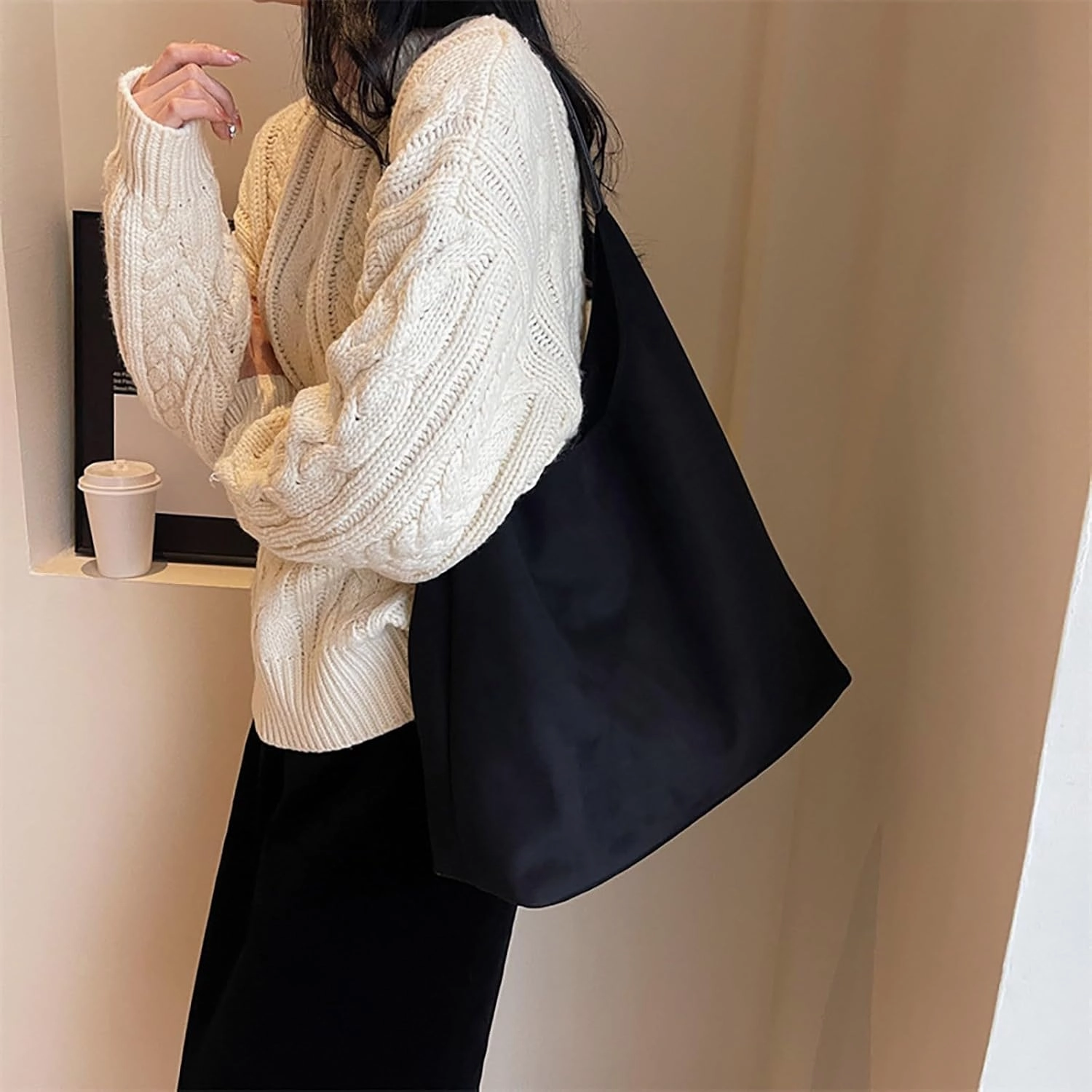 Classic Flock Tote Bag for Women Suede Durable Handbag Fashion Soft Large Space Capacity Shoulder Bags