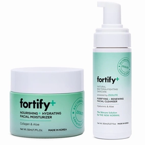 Cleanse and Nourish Bundle - Purify, Deeply Hydrate, and Nourish - Protective Zeolite, Hyaluronic Acid, Collagen, Aloe - Vegan - Alcohol/Cruelty Free - Made in Korea