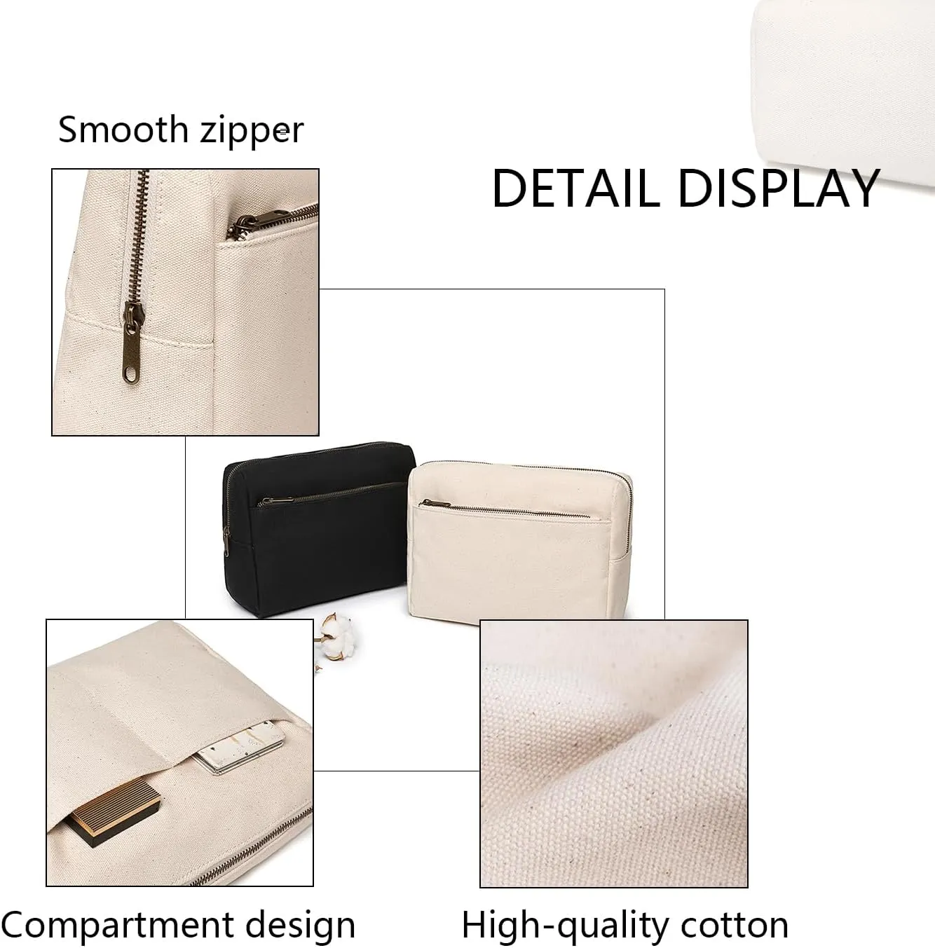 Cosmetic Bag with Multiple Compartments, Travel Toiletry Bag for Women, Portable Makeup Bag Organizer