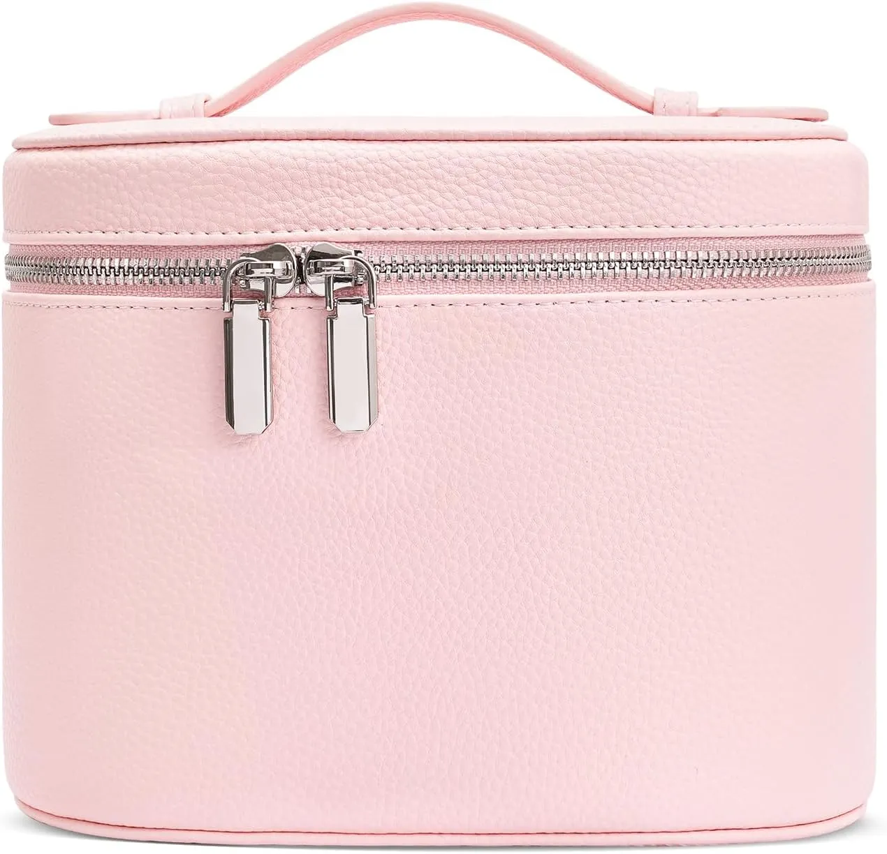 Cosmetic Case, Leather Makeup Bag, Portable Handheld Makeup Case, Detachable Compartments