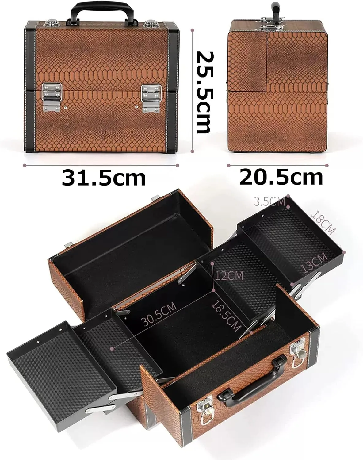 Cosmetic Case Portable Travel Beauty Box Waterproof Makeup Bag Organiser Bag Makeup Artist Bag Multifunction Bag Travel Makeup Case Beauty Train Case Leather Cosmetic Case cosmetic case ( Color : Colo