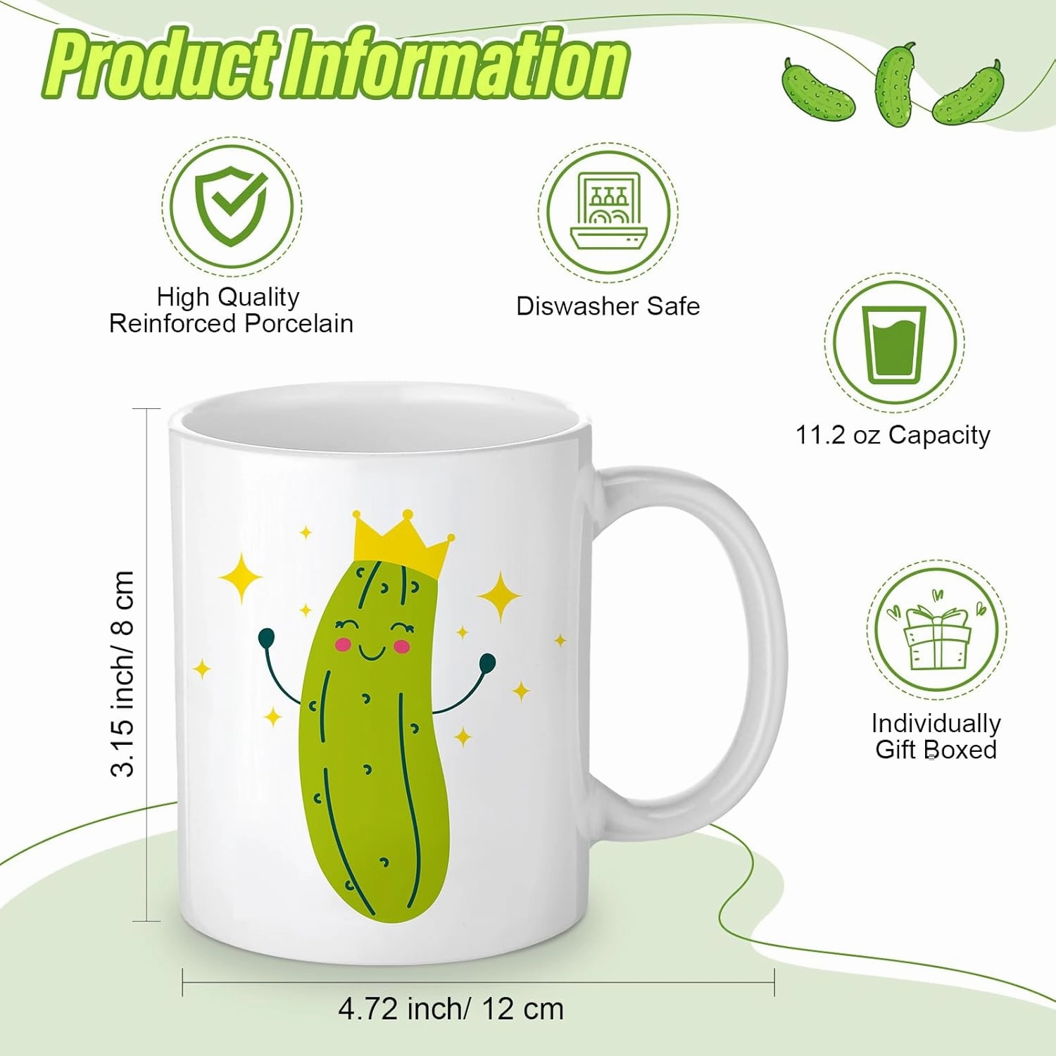 Crtiin 3 Pcs Pickle Graduation Gifts for Girl Women Just a Girl Who Loves Themed 11 oz Coffee Mug Cosmetic Makeup Bag Inspirational Keychain Thank You Gifts for Teachers Nurse Coworkers Birthday