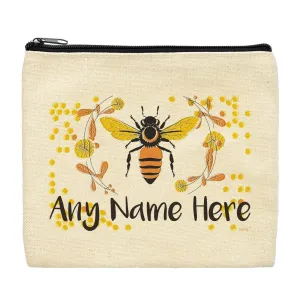 Custom Gifts for Women Your Text Here Queen Bee Makeup Bag Canvas Makeup Bag Personalized Makeup Bag