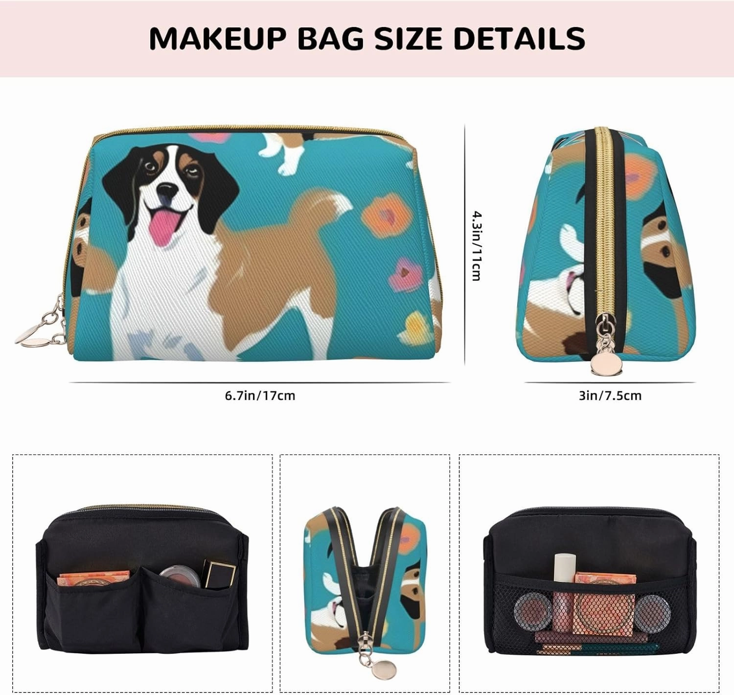 Cute Corgi Toiletry Pouch, Travel-Friendly Makeup Organizer For Makeup Brushes, Lipsticks