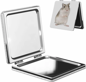Cute Gerbil Women Mini Cosmetic Mirror Folding Portable Pocket Makeup Mirror