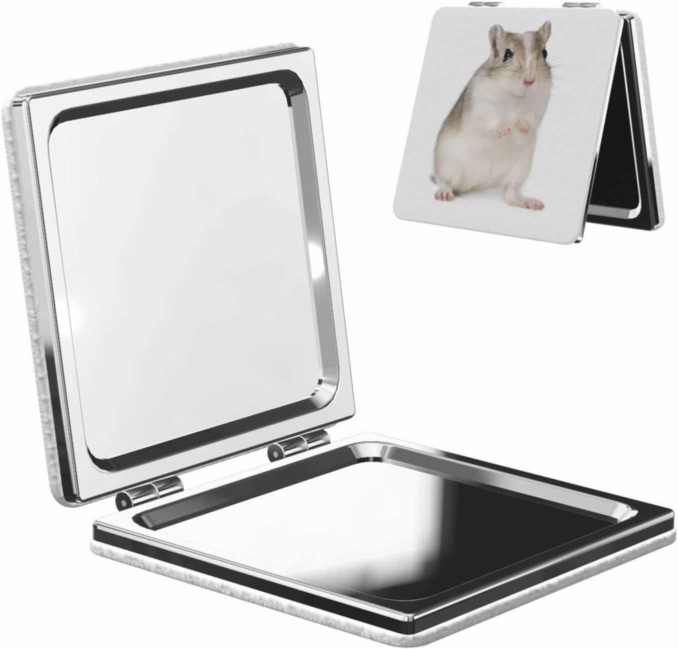 Cute Gerbil Women Mini Cosmetic Mirror Folding Portable Pocket Makeup Mirror