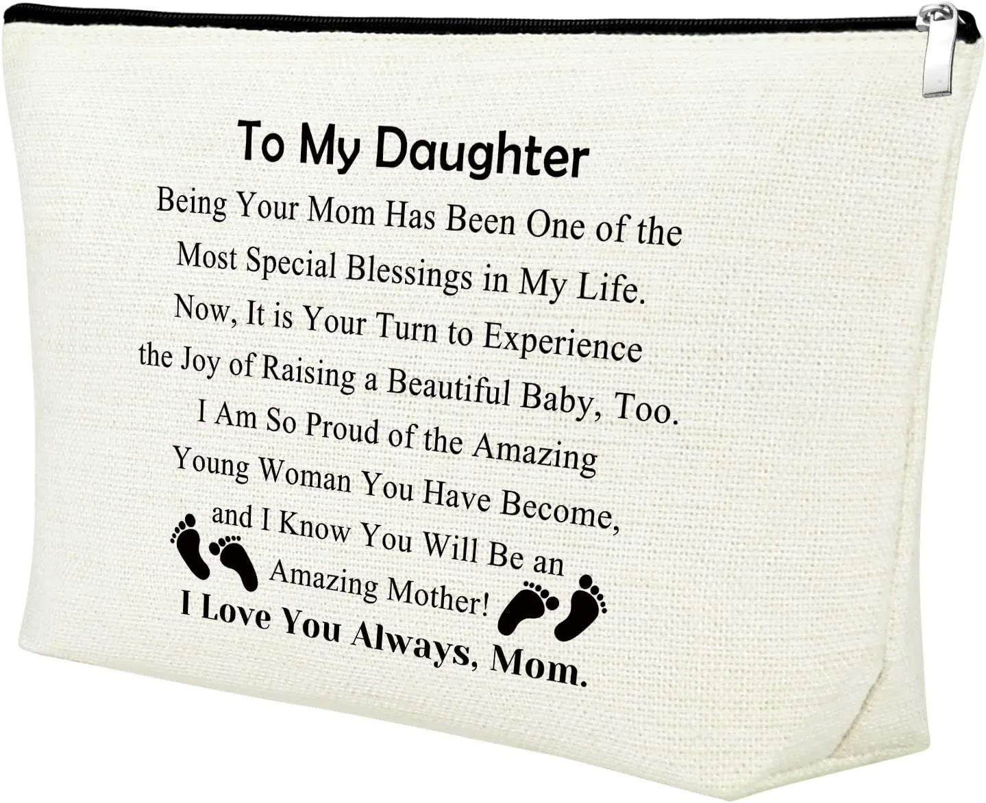 Daughter Gift Makeup Bag Congratulations Mom to Be Gift Pregnancy Announcement Gifts Cosmetic Bag Baby Reveal Gifts for New Mom Mother's Day Present for Daughter from Mother Travel Makeup Pouch