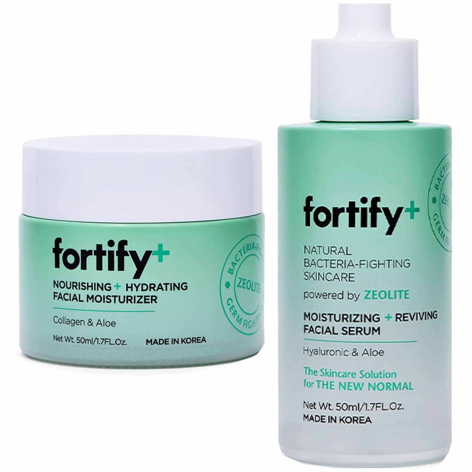 Deeply Moisturizing and Nourishing Value Bundle - Natural Anti Aging and Protecting Day Cream and Facial Serum - Hyaluronic Acid, Aloe - Vegan, Cruelty/Alcohol Free - Made in Korea