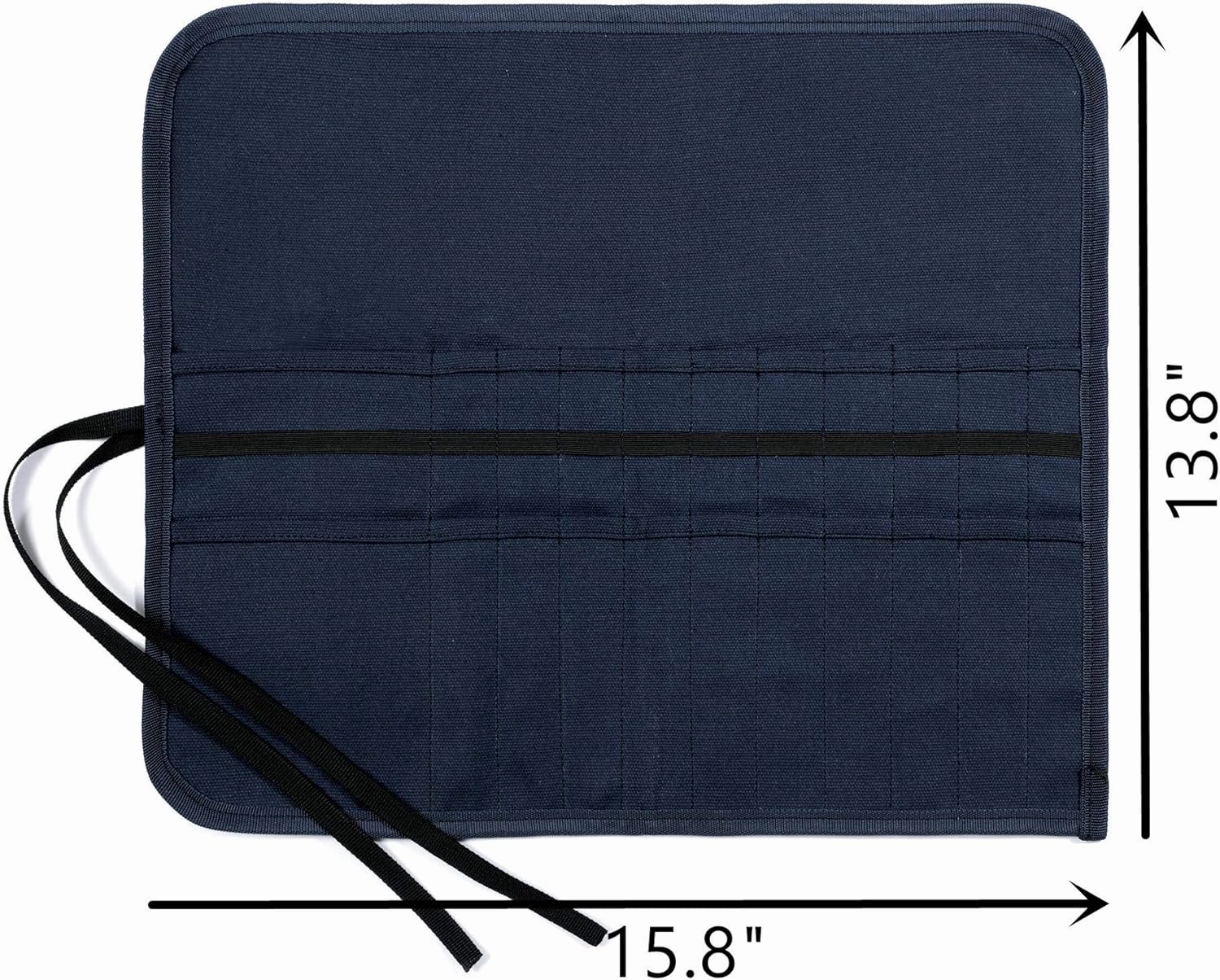 Denifiter Artist Paint Brushes Organize Pouch, 16 OZ Waxed Cotton Canvas Pencil Case (Blue)