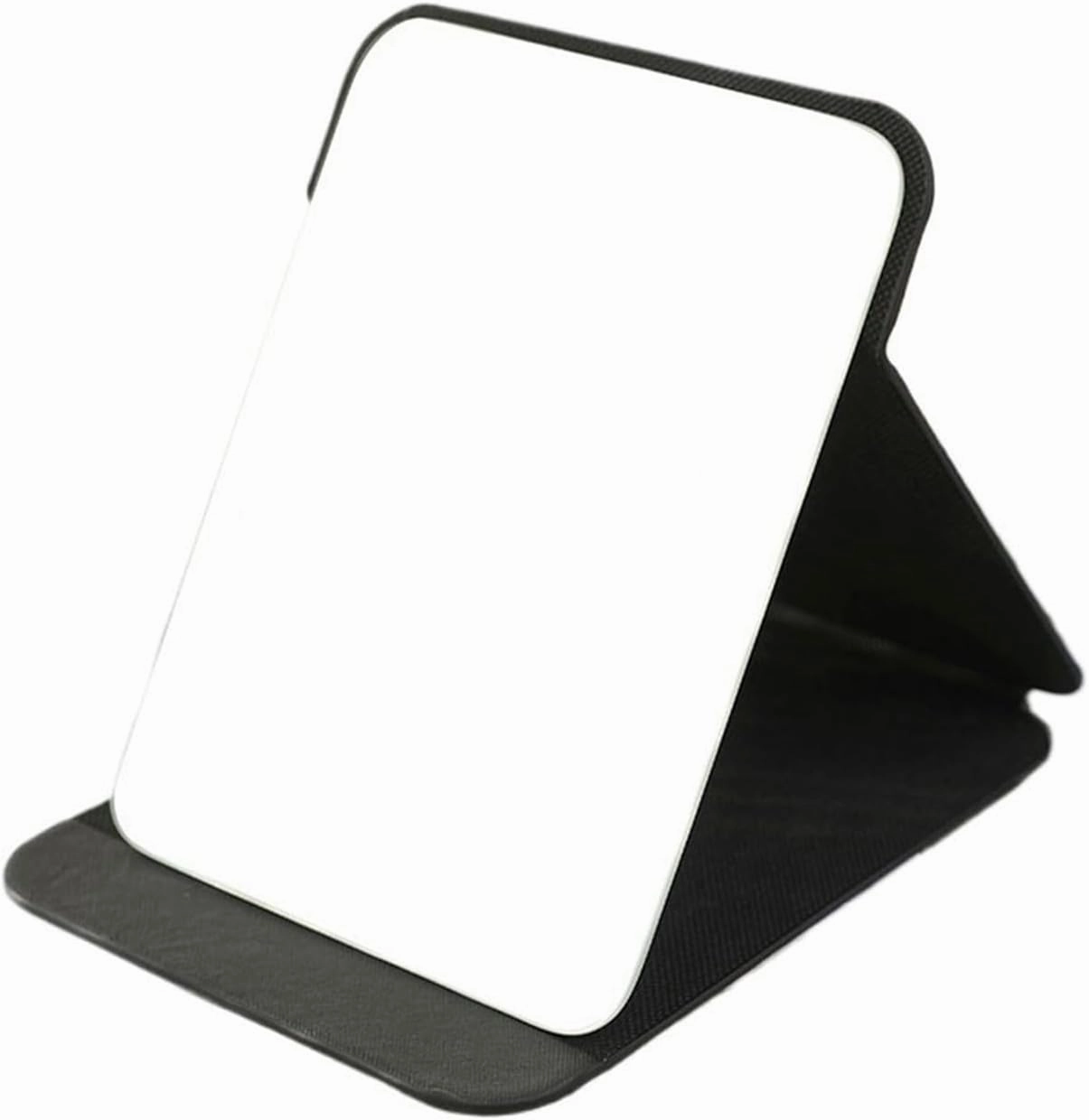 Desk Mirror Portable Folding Cosmetic Mirror PU Leather Desktop Mirror Simple Rectangular Beauty Mirror Large Bathroom Mirror Makeup Mirror(Pink)