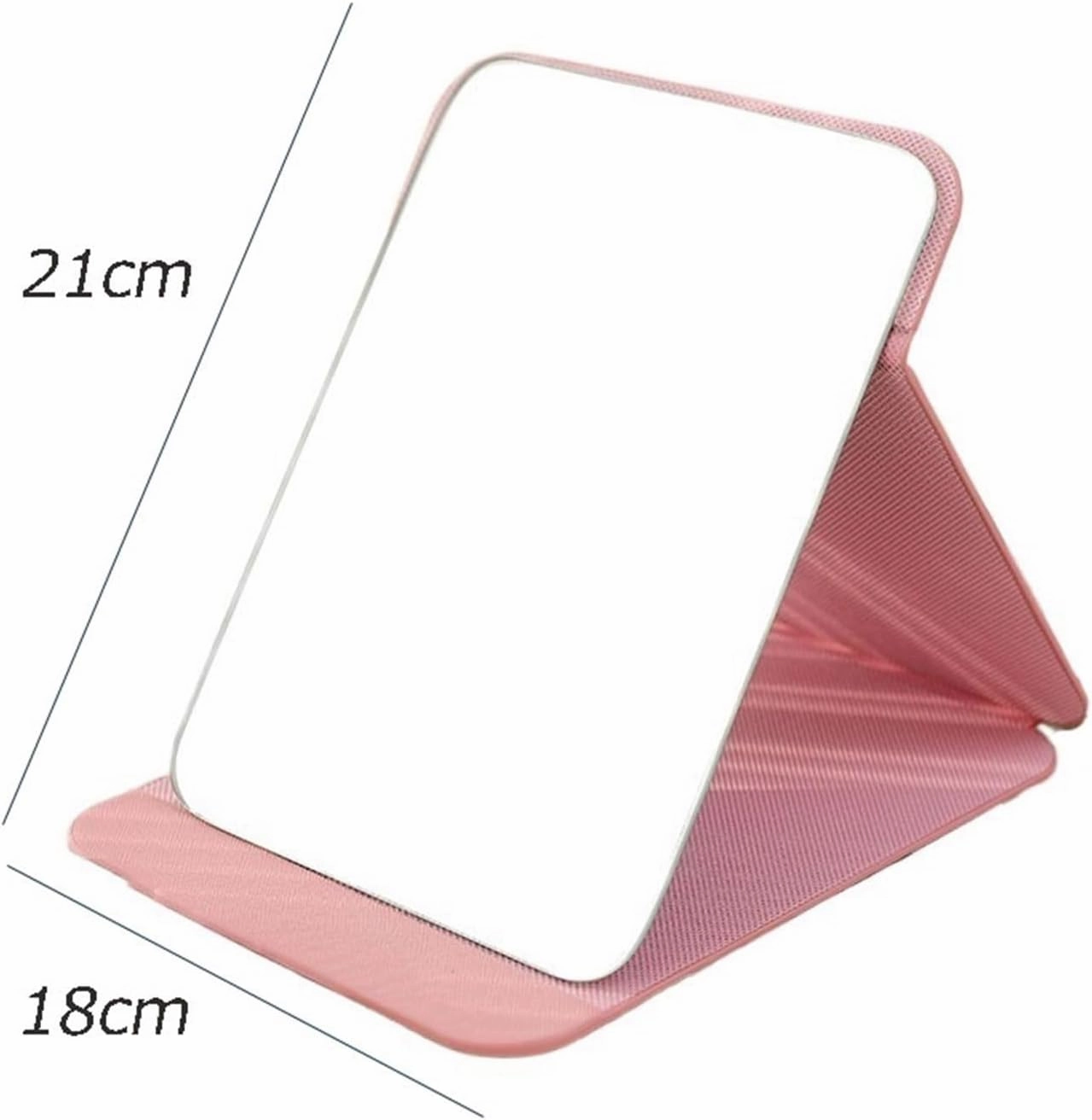 Desk Mirror Portable Folding Cosmetic Mirror PU Leather Desktop Mirror Simple Rectangular Beauty Mirror Large Bathroom Mirror Makeup Mirror(White)