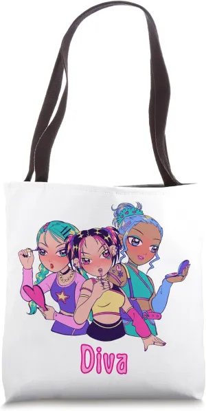 Diva y2k Aesthetic 2000s Millennial Nostalgia Pink Tote Bag