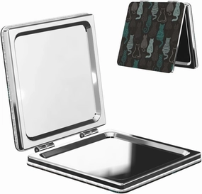 Doodle Cats Back Small Makeup Mirror Portable Travel Cosmetic Mirror Folding Small Pocket Mirror