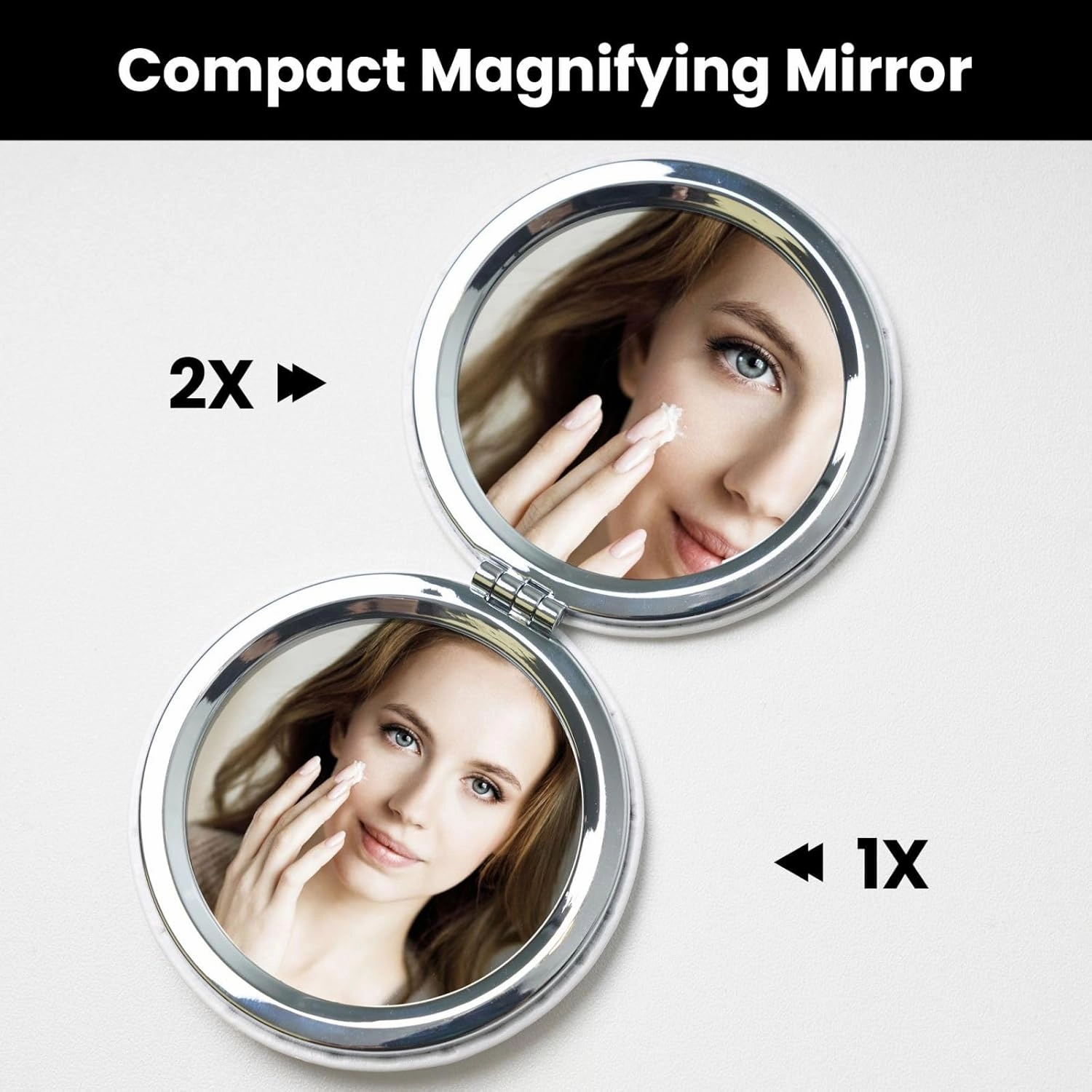 Dreamy Little Mushroom Makeup Mirror Portable Folding Mini Mirror Double Sided Travel Makeup Mirror Round Shape Handheld Pocket Mirror