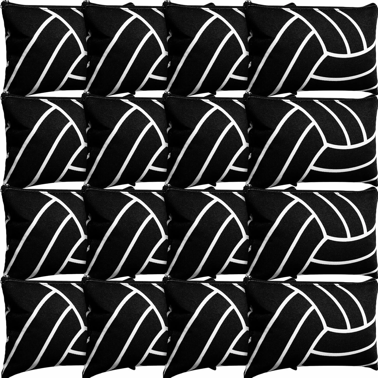 Eccliy 20 Pcs Volleyball Makeup Bags Bulk Sport Team Gifts Volleyball Cosmetic Bag Accessories for Women Toiletry Zipper Pouch Travel Canvas Gifts Stuff for Party Team Players Lover