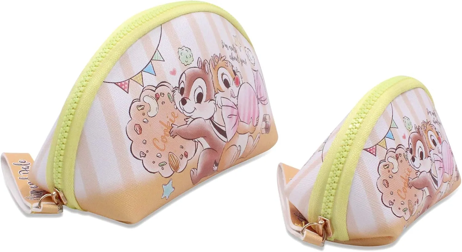 Finex 2 pcs Set Chip n Dale PU Leather ONE Cosmetic Bag Make up Organizer   ONE Coin Purse with Straps
