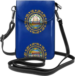 Flag of New Hampshire Prints Leather Crossbody Flap Phone Bag - Versatile Gift for Women Walking, Camping, Shopping, and Travel