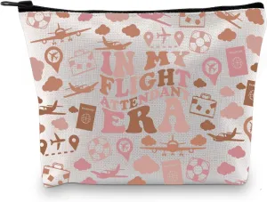 Flight Attendant Gift In My Flight Attendant Era Stewardess Aviation Travel Makeup Bag for Cabin Crew Hostess Aviation Gift (Flight Attendant Era Bag)
