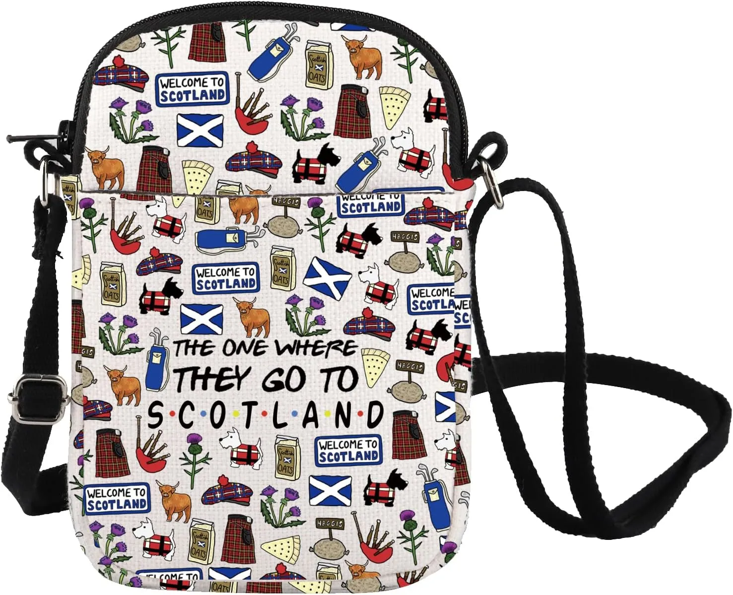 FOTAP Edinburgh Travel Crossbody Bag Scotland Messenger Bag Scottish Heritage Gift Scotland Souvenir Travel Gift For Lover